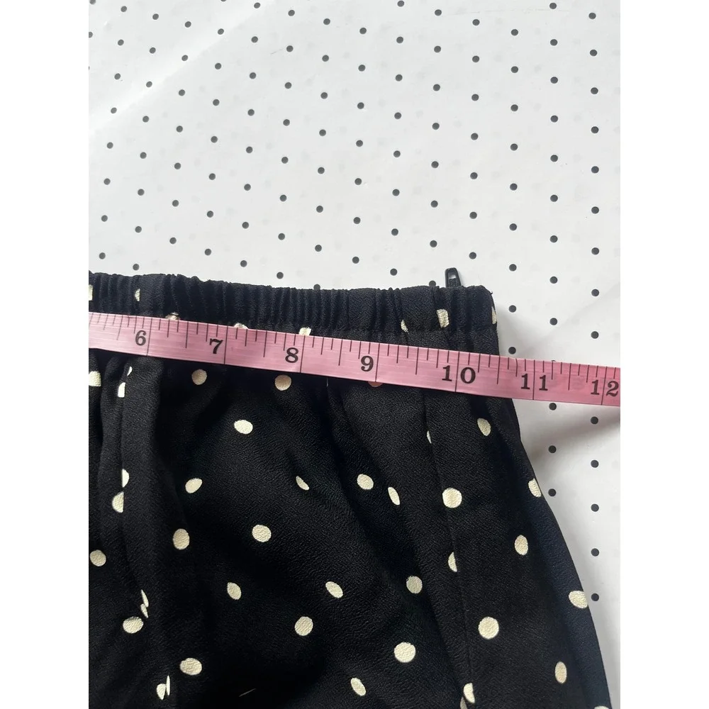 Vintage Virgo 2 Piece Skirt Suit Set Black Polka Dot Short Sleeve Blazer Sz 10